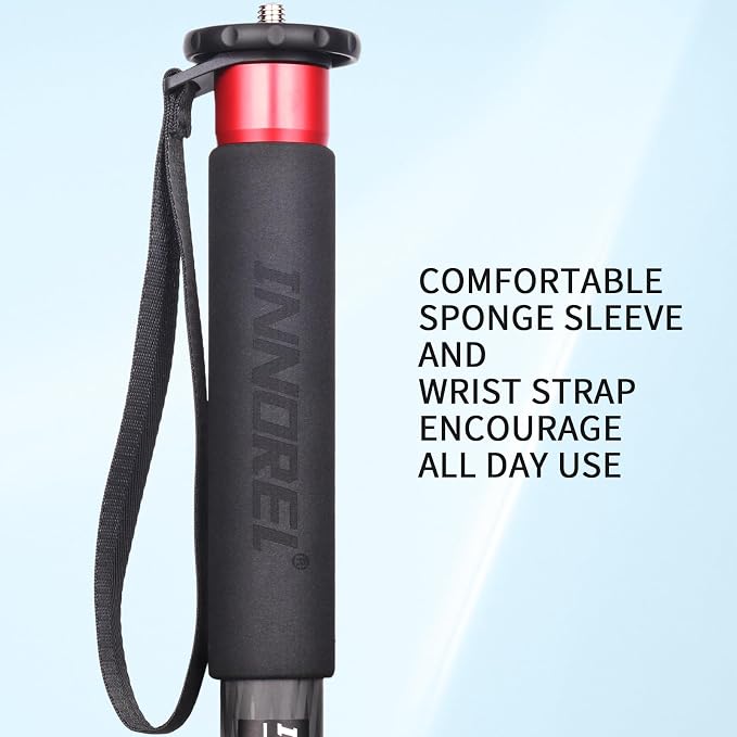 Camera Monopod INNOREL VM80C Carbon Fiber Portable Compact Lightweight Travel Monopod with Fast Flip Lock for Canon Nikon DSLR Camera Video Camcorder DV Photography Load 33lbs/15kg Height 66.9in/170cm - Image 3