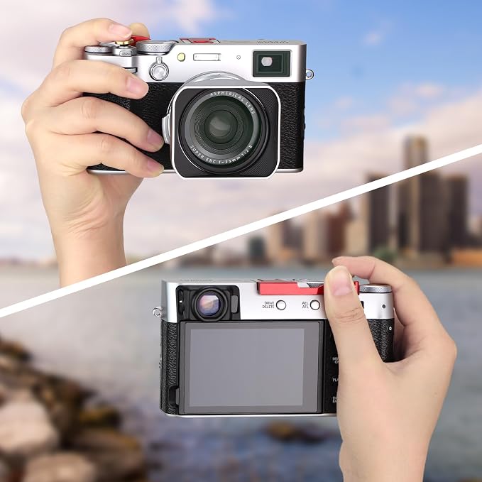 Haoge THB-X2R Metal Hot Shoe Thumb Up Rest Hand Grip for Fujifilm X100VI Fuji X100V Camera Red - Image 8