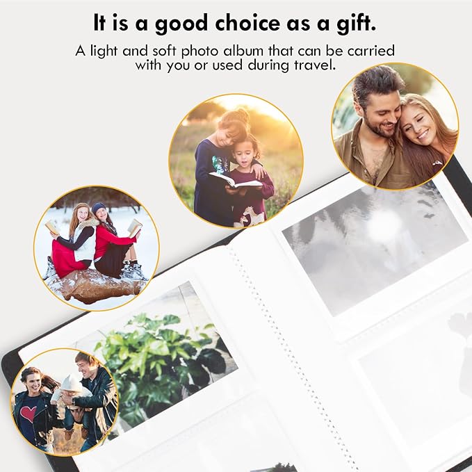 Rieibi Photo Album for Fujifilm Instax Wide210/Wide300/Wide400 Camera, 3.4x4.3 Inch Wide Film 80 Pockets PU Leather Photo Frame for Instax Wide 400 Album, Album for Instax Wide series - Image 4