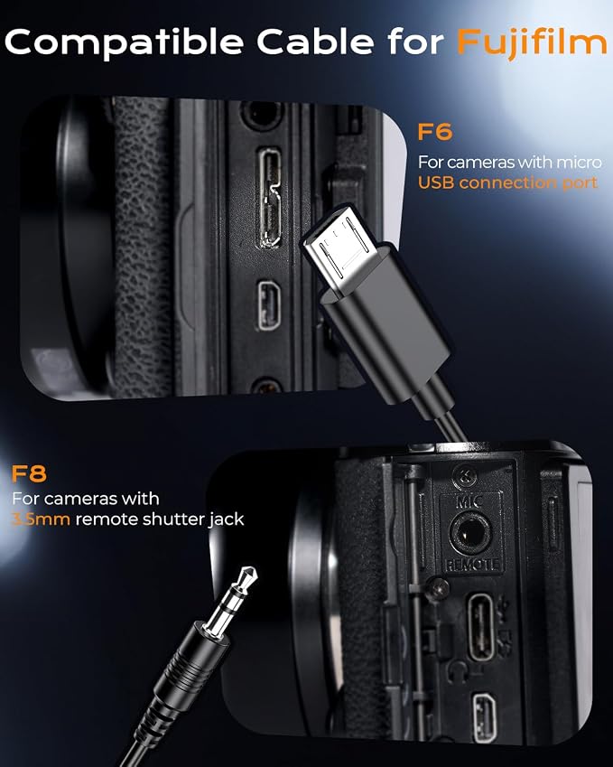 for Fuji Camera Rechargeable Remote Shutter Release Wireless Remote Control | for Fujifilm X-M5/X-E5/X-T50/X-S20/XF10/X-E4/XS-10/GFX100RF/GFX100II/X-T200/XT-100/X-A5/X-H1, No Disposable Batteries - Image 7