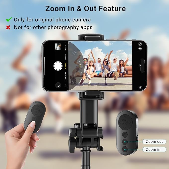 Wireless Camera Remote Control with Zoom for iPhone & Android, Bluetooth Camera Remote Shutter with Front/Rear Camera Switch for Photo & Video, Smartphone Bluetooth Clicker for TikTok. - Image 3