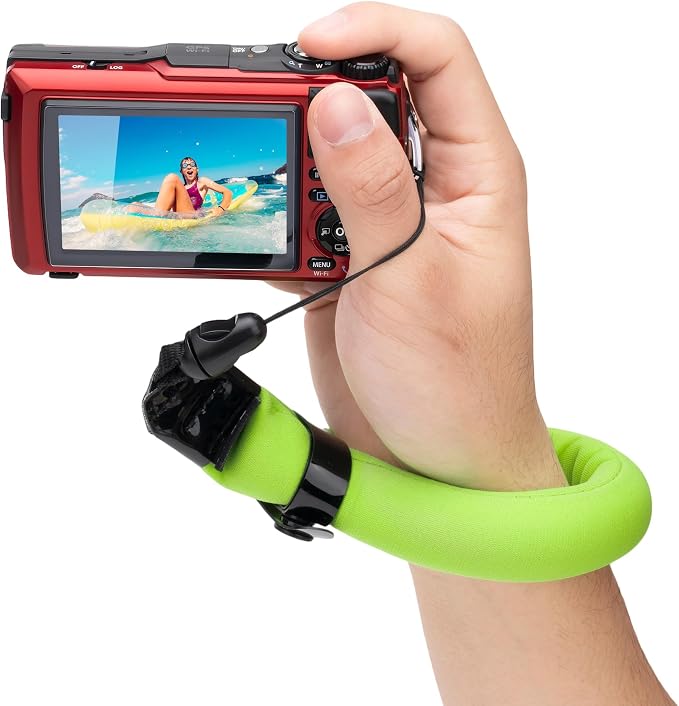 JJC Camera Floating Wrist Strap for Gopro Hero 13 12 DJI Action 6 5, Green | for Olympus TG-7 TG-6 TG-5 Nikon W300 W100 Fuji XP140 XP130 XP90 XP80 Waterproof Cameras & Smartphones Inside Waterproof Case by JJC