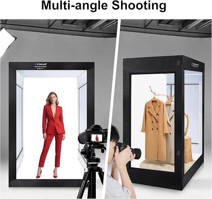 PULUZ Professional Large Photo Light Box Photography Studio, 47x31x78inch Large Lightbox Photo Video Continuous Lighting Softbox Shooting Tent Kit with 2 Colors PVC Backdrops - Image 3
