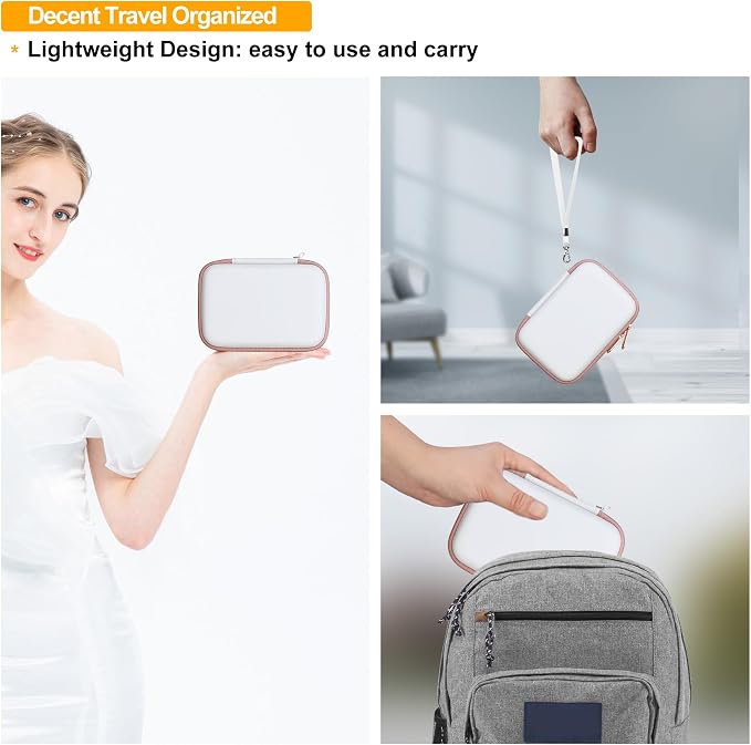 Elonbo Carrying Case for Fujifilm INSTAX Mini Link 3/2/1 Smartphone Printer | Portable Color Instant Photo Printer Hard Travel Protective Bag, Interior Mesh Pocket fits Instant Film Printer Paper, White - Image 6