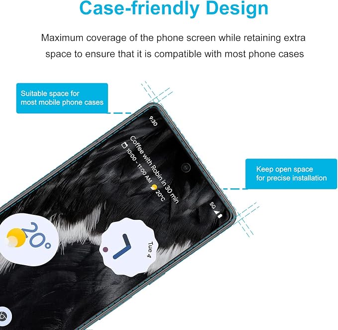 Didisky 4 Pack Screen Protector for Google Pixel 7, 9H Hardness,Touch Sensitive,Easy Install - Image 3