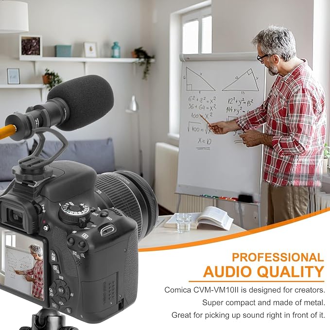 Camera Microphone,Comica CVM-VM10II Professional Video Microphone with Shock Mount, Deadcat,Compact Shotgun Mic Compatible with iPhone,DSLR Camera,Android Smartphones- Perfect for TikTok YouTube Vlog - Image 4
