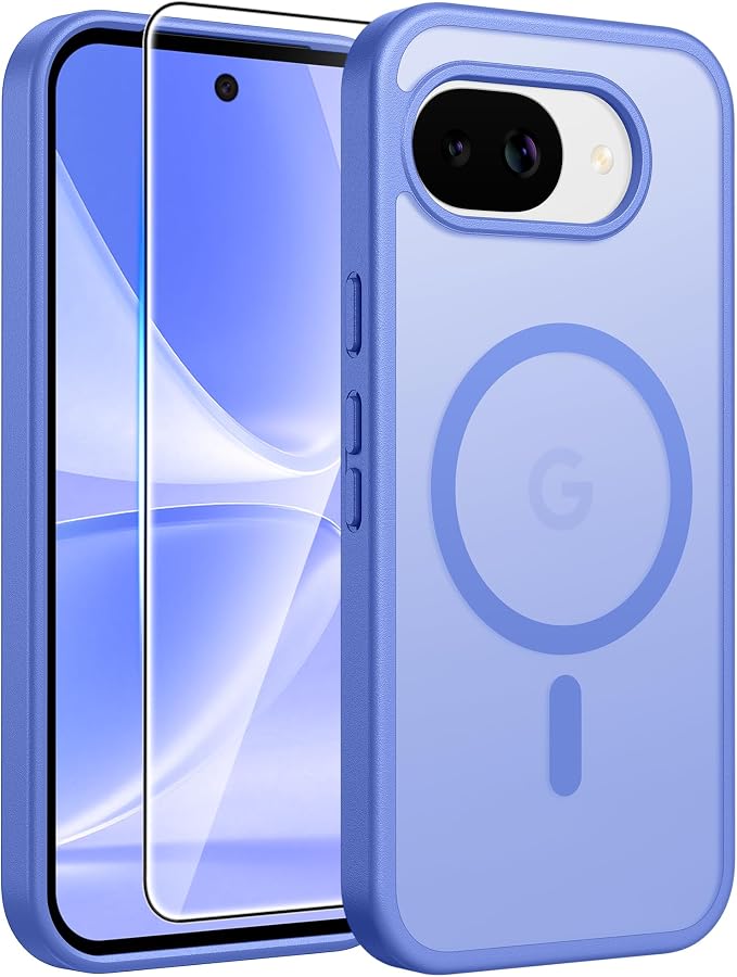 FNTCASE for Google Pixel 10a Case, Fit for Magsafe, with Screen Protector | Translucent Matte Magnetic Back, 14FT Military Grade Drop Protection, Slim Shockproof Protective Phone Cover, Ultramarine by FNTCASE