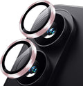 Korecase for Samsung Galaxy S25 Edge Camera Lens Protector, 9H Tempered Glass Anti Scratch Camera Screen Protector Film Shcokproof Metal Ring Lens Protector for Galaxy S25 Edge,Pink by Korecase