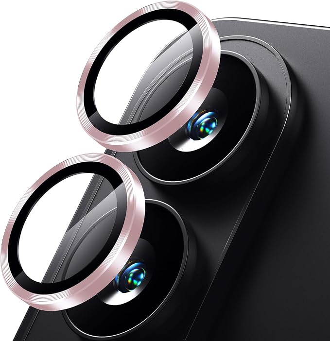 Korecase for Samsung Galaxy S25 Edge Camera Lens Protector, 9H Tempered Glass Anti Scratch Camera Screen Protector Film Shcokproof Metal Ring Lens Protector for Galaxy S25 Edge,Pink by Korecase