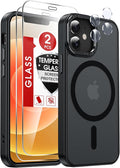 LeYi for iPhone-13 Mini Case/i Phone 12-Mini Cases for Magsafe, Black | with 12Mini 13Mini Screen Protector X2+ iphone12 Mini iphone13 Mini Camera Lens Cover X2 Magnetic Protective Hard mini12 by LeYi