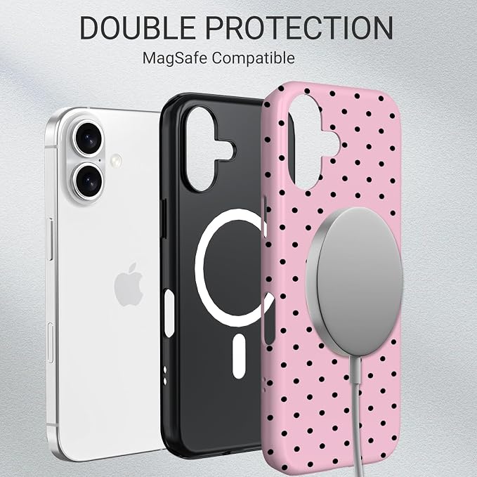 TPU Phone Case for iPhone 17, MagSafe Wireless Charging Compatible, Shockproof Slim Fit Protective Cover with Anti-Yellowing & Raised Camera Protection (Polka dot 4, iPhone 17(6.3")) - Image 5