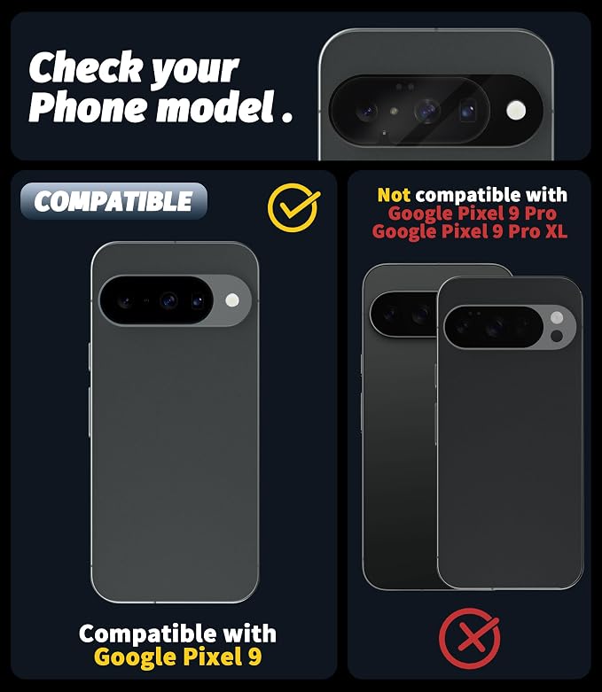 Orzero (5 Pack Camera Lens Protector for Google Pixel 9, Protector de Cámera Tempered Glass 9H Precise Camera Cutouts Anti-Scratch Does Not Affect Night Shots and Flash - Image 2