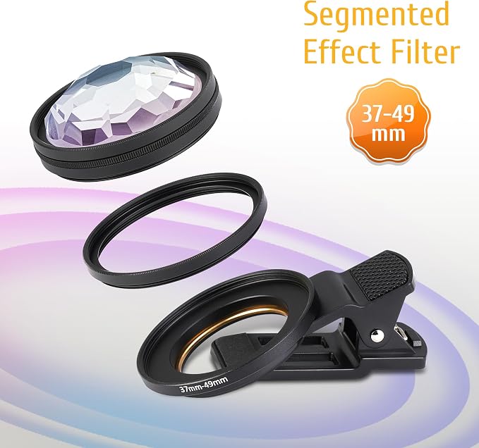 Kaleidoscope Prism Lens for iPhone & Android – Clip-On Multi Refraction Filter Lens for Mobile Photography, K9 Optical Glass Creative Phone Camera Attachment - Image 2