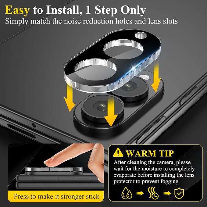 4 Pack Camera Lens Screen Protector Compatible with Samsung Galaxy Z Flod 8 | 9H Tempered Glass Camera Lens Cover Decoration, Case Friendly, High Definition, Scratch-Resistant - Image 4