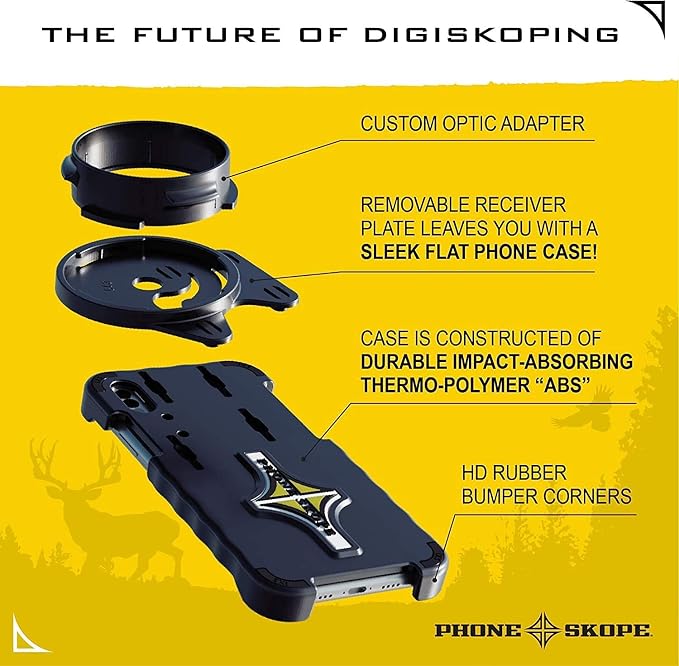 Phone Skope Complete Digiscoping Kit: Ideal Scope Camera for Hunting/Birding/Stargazing - Phone Scope Adapter Kit Includes Phone Scope Mount Case, Eyepiece Adapter, Lens Cloth - Fits Most Smartphones - Image 7