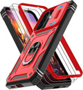 Gritup for Galaxy A57 5G Phone Case: Samsung A57 5G Case with 2*Screen Protector, Magnetic Stand & Slide Camera Cover, Shock Proof Military-Grade para Galaxy A 57 Phone Cover, Red+Black by Gritup