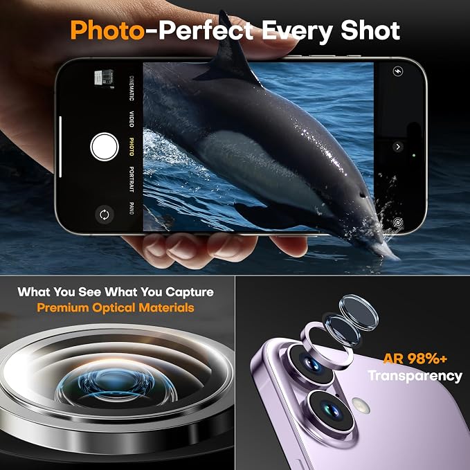 Camera Lens Protector for iPhone 17/16/16 Plus- Lavender | 9H Tempered Glass, Metal Individual Camera Cover, Accessories, Anti-drop, Case Friendly, HD Clear, Anti-Scratch - Image 4