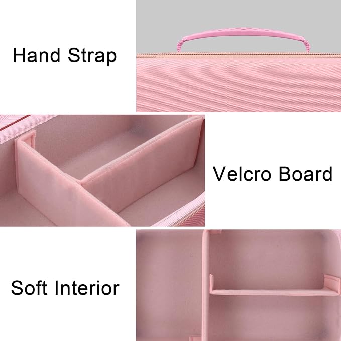 Hard Case for Canon EOS Rebel T7/T100/R50/R100 DSLR Camera with Lens | Fits for Canon T7/T100/R50/R100/R5/R6 V//R6 Mark II DSLR Camera and Lens, With Shoulder Strap, Protective Case, Pink - Image 4