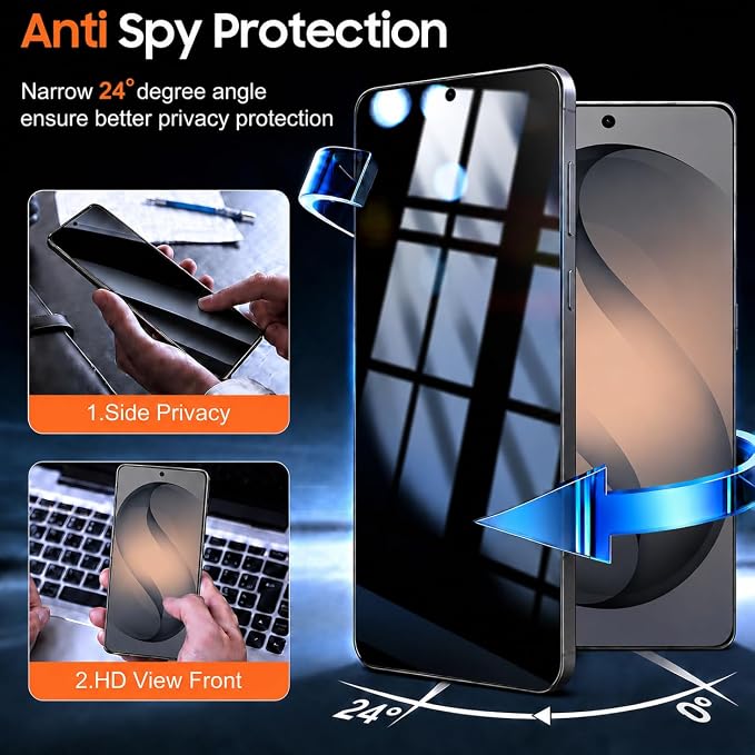 2+2 Pack for Samsung Galaxy S26 Plus / S26+ Privacy Screen Protector | Ultrasonic Fingerprint Unlocking, Easy installation, Anti Spy, 9H Hardness Glass, Camera Lens Protector - Image 2