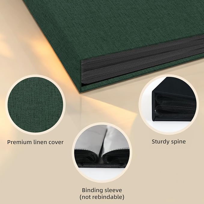 Popotop Photo Album 4x6 100 Pockets for Wedding Gifts,Linen Hardcover Picture Albums for Family Anniversary Baby Vacation Pictures - Image 4
