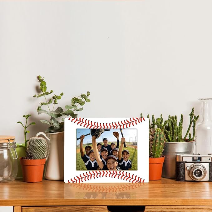 Baseball Picture Frame, Baseball Frame, Sports Room Decor Gift for Boys | A freestanding baseball frame for team and game-day photos, ideal for bedroom desks, shelves, dressers and trophy tables. - Image 5