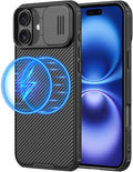 Nillkin Magnetic for iPhone 16 Plus Case, Upgraded Slide Camera Protection, Compatible with Magsafe, Slim Shockproof Protective Phone Case for 16 Plus 6.7 inch, Black by Nillkin