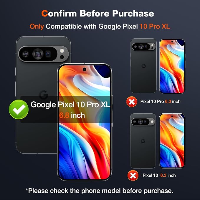 LK 2Pack for Google Pixel 10 Pro XL Screen Protector+2Pack Lens Protector | Fit Lens Cutouts Ports, Max Coverage, HD Clear 9H Tempered Glass Laptop Screen for Google Pixel 10 Pro XL, Easy Install, - Image 2