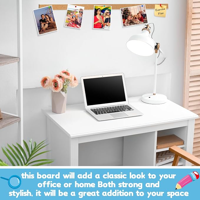 Threehoney 5 Pcs Cork Strips 72"x2" Bulletin Bar Strip, Aluminum Wall Trim | Brown Cork Boards with Accessories, Notes Photos Memos Display, for Wall Organization Classroom Office Home - Image 6