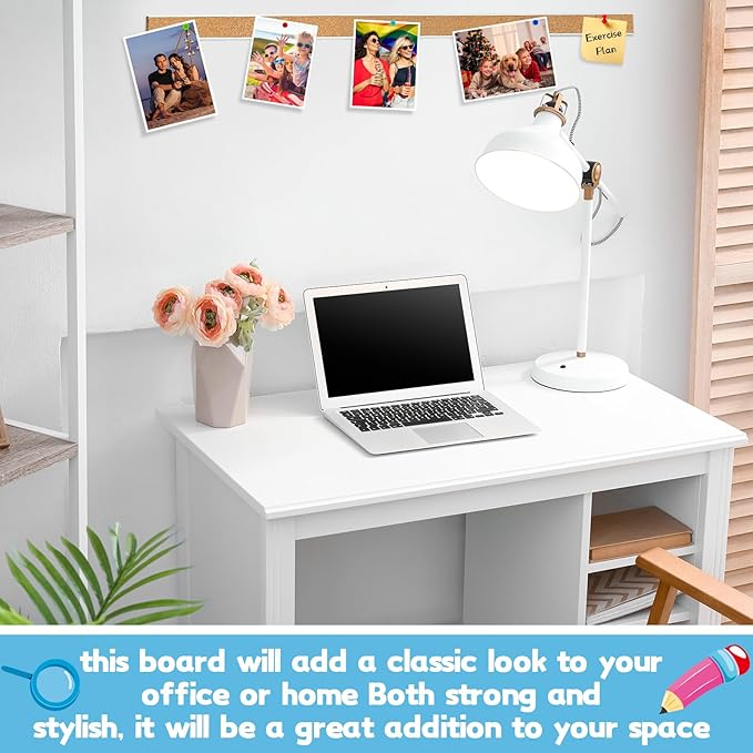 Threehoney 3 Pcs 72'' x 2" Cork Board Strip for Wall - Bulletin Bar Tack Board With Aluminum Trim - Brown Cork Strips for Classroom, Office Walls, Cubicle - Image 6