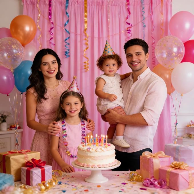 10ft x 10ft Pink Backdrop Curtains for Parties, Polyester Fabric Backdrop Drapes with Rod Pockets for Weddings, Birthday, Photography, Mother's Day, Graduation Party Background Curtain, 2 Panels - Image 6