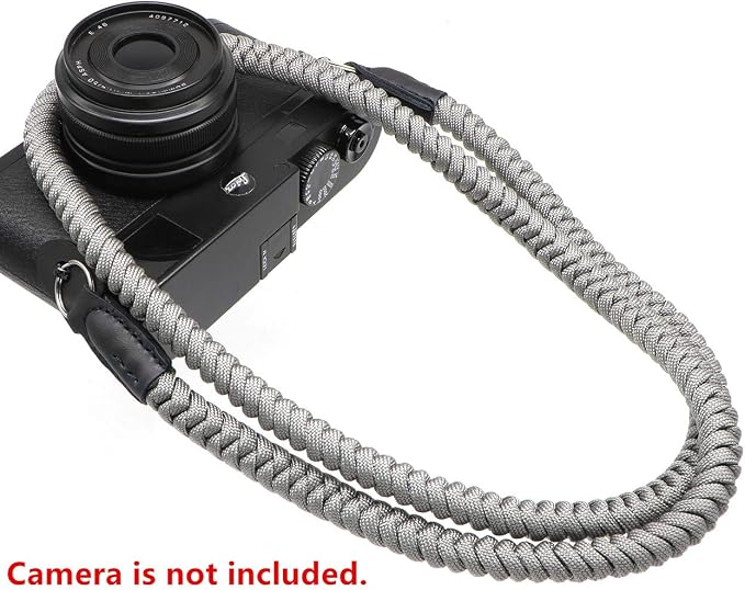 Paracord Camera Strap Long Camera Neck Shoulder Strap for SLR DSLR Digital Mirrorless Cameras 47inch/120cm Grey - Image 4
