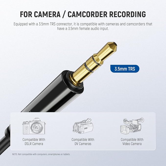 NEEWER 2m Wired Dual Lavalier Microphones with 4m Extension Cable, Mini Clip On Omnidirectional Condenser Lapel Lav Mic 3.5mm TRS for DSLR Mirrorless Camera Camcorder Interview Vlog, LM3 - Image 6