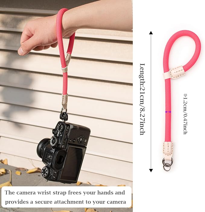 VOVMOEYA Rope Camera Wrist Strap for Sony Fujifilm Nikon Canon DSLR - Hand Strap - Pink - Image 2