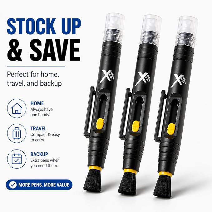 3 Pack Camera Lens Cleaning Pen Kit – Lens Brush Cleaner for DSLR, Phone, Glasses, Screen Cleaning Tool - Image 6