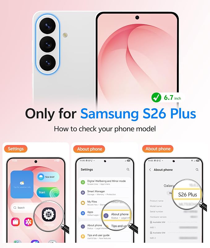 FNTCASE for Samsung Galaxy S26 Plus Case, Fit for Magsafe, Screen Protector | Full Camera Protection, Translucent Matte, 14FT Military Grade Drop Proof, Shockproof Protective Phone Cover, Light Pink - Image 2