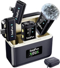 Wireless Microphone for iPhone Android, SmaFun TwinCast S2 Lavalier Microphone, 2 Mics 2 Receivers with Lightning USB-C, Noise Cancelling Clip On Mic, 48H Charging Case, 328FT for Video TikTok YouTube by SmaFun