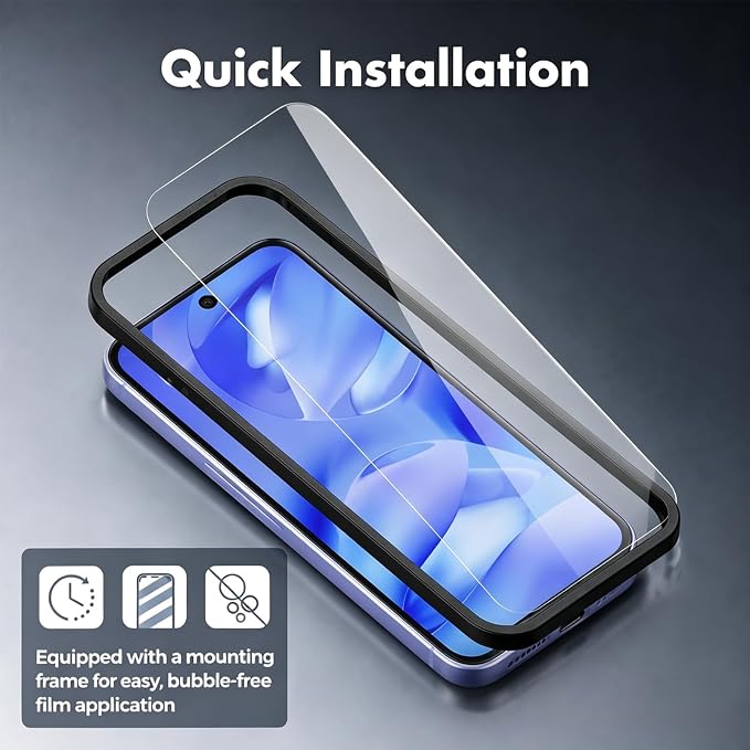 3 Pack Screen Protector for Google Pixel 9a Tempered Glass | Supports Ultrasonic Fingerprint Unlocking, Featuring Anti-Scratch 9H Hardness & Easy Alignment Kit - Image 4