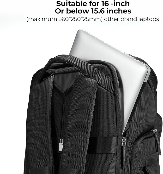 K&F CONCEPT Camera Backpack, 22L Expandable Camera Bag with Rain Cover | with Tripod Holder & 15.6in Laptop Compartment, Quick Access & Water Resistant, Travel & Outdoor, Magic Chamber, B06 - Image 7