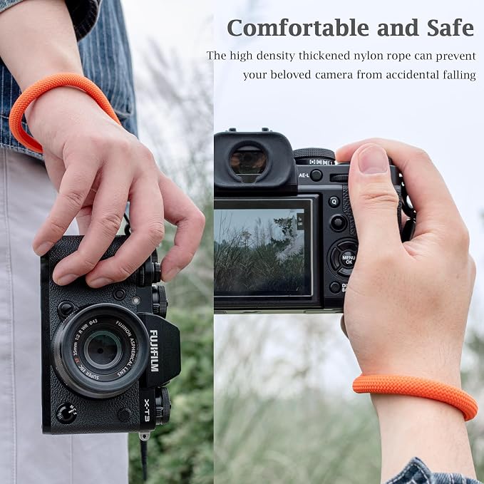 VOVMOEYA Camera Wrist Strap Rope,Camera Hand Strap Compatible with Fujifilm Nikon Canon Sony DSLR Camera - Orange - Image 4