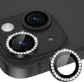 for iPhone 15/15 Plus Camera Lens Protector Bling Diamond, Black | Individual Metal, 9H Hardness, Scratch Resistant, Shockproof, Drop Protection, Case Friendly, Stylish Accessories by Xfilm