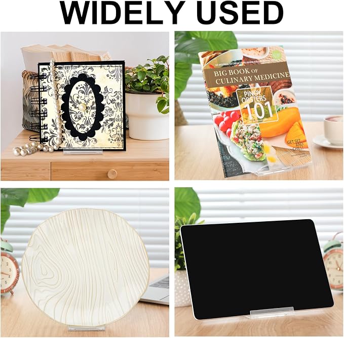 6 Pack Acrylic Book Stand for Display Adjustable, 5.91in H | Clear Display Holder Easel Collector Stand for Home Office, Back to School Comic Album CD Magazine Postcard Artworks - Image 7
