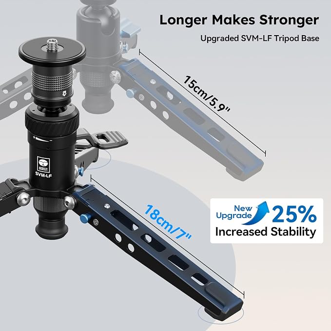 SIRUI SVM-145P Carbon Fiber Rapid Monopod, Pedal Feet, Twist Lock | 57" Height, 22LB Load, One-Step Height Adjustment, DSLR, Mirrorless Camera, Lightweight, Travel, Outdoor Shooting - Image 6