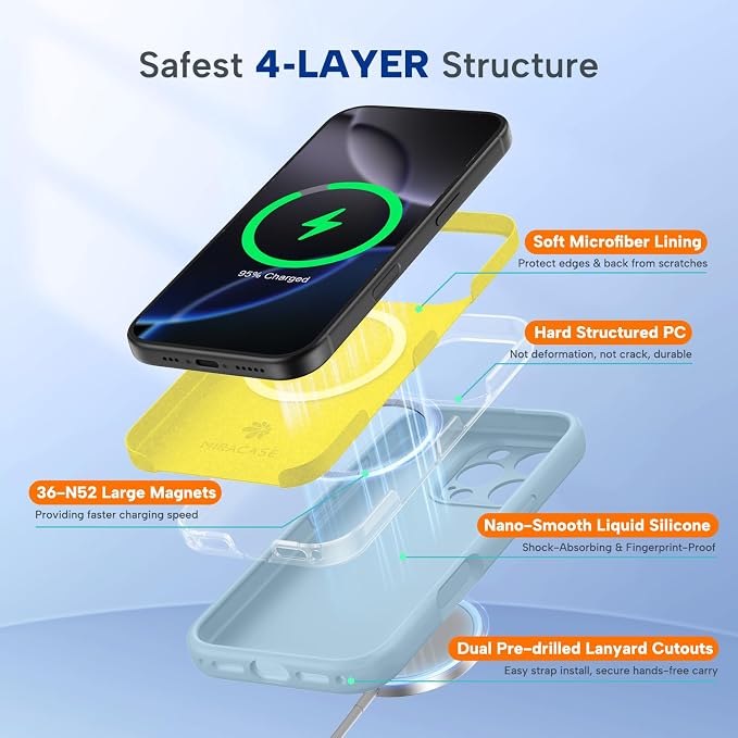 miracase Magnetic for iPhone 16 Pro Case, [Soft Anti-Scratch Microfiber Lining], Compatible with MagSafe, Liquid Silicone Case Shockproof Drop Protection Phone Case for 16 Pro,Clove Purple | Compatible with MagSafe, Soft Microfiber Lining, Liquid Silic... - Image 4