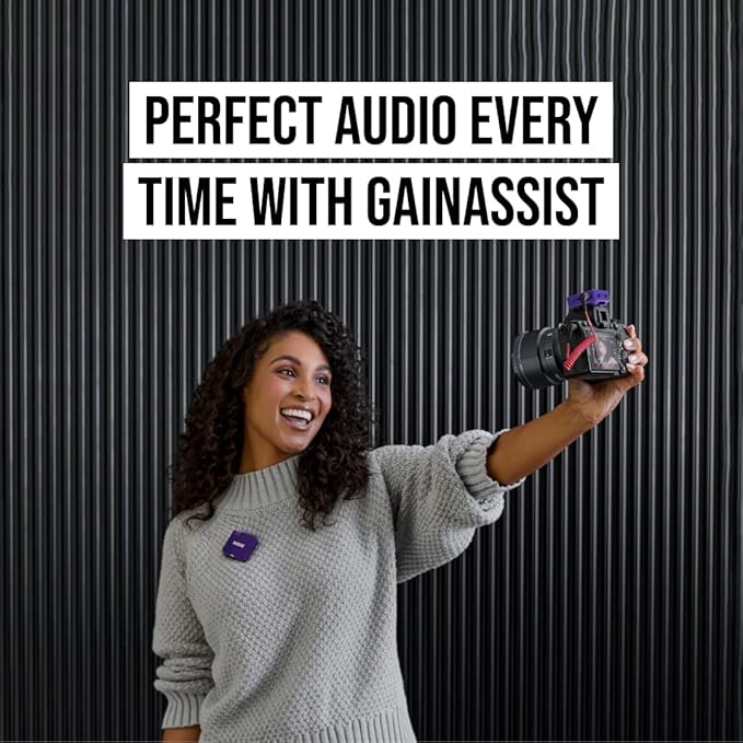 RØDE Wireless GO (Gen 3) – Compact Wireless Mic – Pristine Audio, 32-bit Float Recording, Automatic Level Control, for Phones, Cameras and Computers (Purple) - Image 6