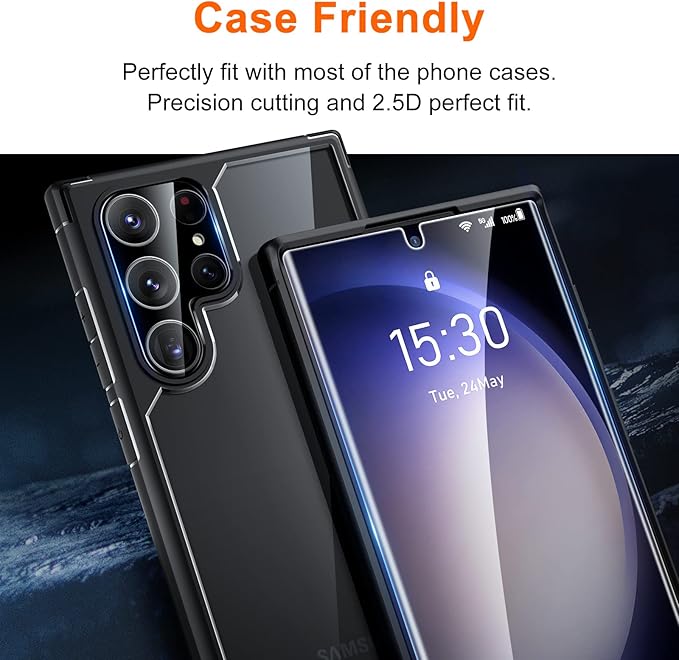 UniqueMe 2+2+1 Pack for Samsung Galaxy S23 Ultra Screen Protector 6.8 inch | Flexible TPU, Camera Lens Protector, Installation Frame, 24h Scratch Self-Healing - Image 6