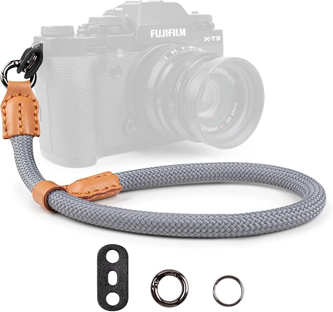 VOVMOEYA Rope Camera Wrist Strap,Camera Hand Strap Compatible with A6400 A6000 A7 IV,for Fujifilm X100V for Nikon Zf Z30 for Canon EOS R6 R7 R8 R10 Camera Wrist Straps for dslr - Grey by VOVMOEYA