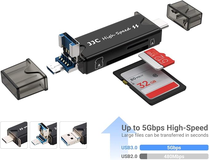 24 Slots Memory Card Case Holder for 16 Micro SD Cards, 8 SD Cards, Includes a 3 in 1 Type C USB 3.0 Micro USB 2.0 Memory Card Reader, Water-Resistant Anti-Shock - Image 2