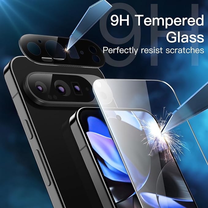 JETech Screen Protector for Google Pixel 9 Pro, 2+2 Pack | with Camera Lens Protector, HD Clear Tempered Glass, Anti-Scratch Protection, Easy Installation Tool - Image 4