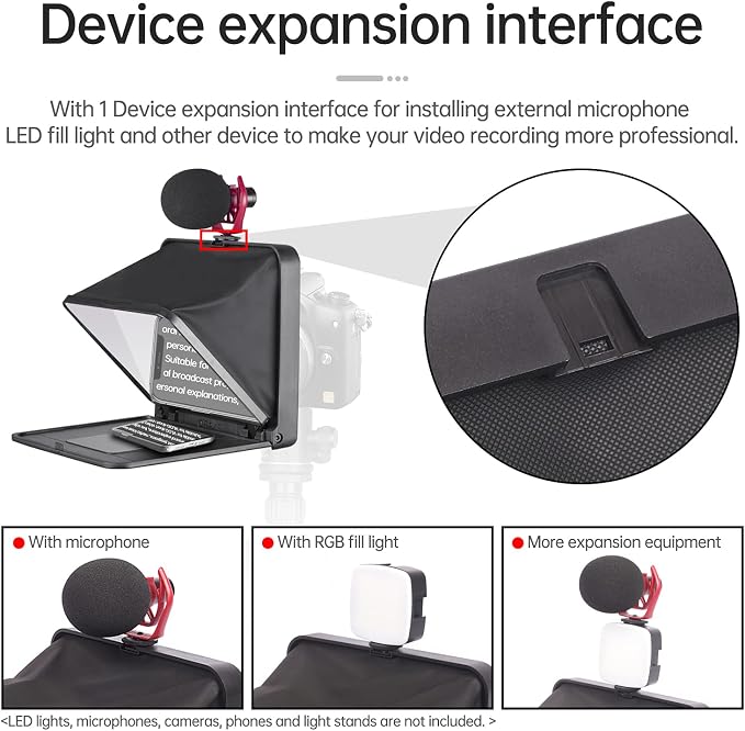 LENSGO 9.7” Teleprompter for Camera iPad Tablet Smartphone w/Remote Control, APP Compatible with iOS & Android System for Online Teaching Vlogger Live Streaming Interview, Fold in One Sec - Image 9
