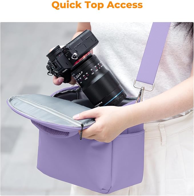 K&F CONCEPT Camera Sling Bag Small Crossbody Case | For DSLR/SLR Camera, Cute & Compact, Shoulder Photography Bags, Compatible for Canon/Nikon/Sony, BS09 - Image 2